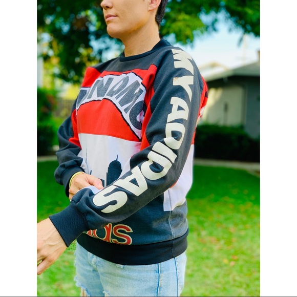 Vtg 1986 RUN DMC x adidas NY Skyline Sweatshirt - Picture 3 of 8